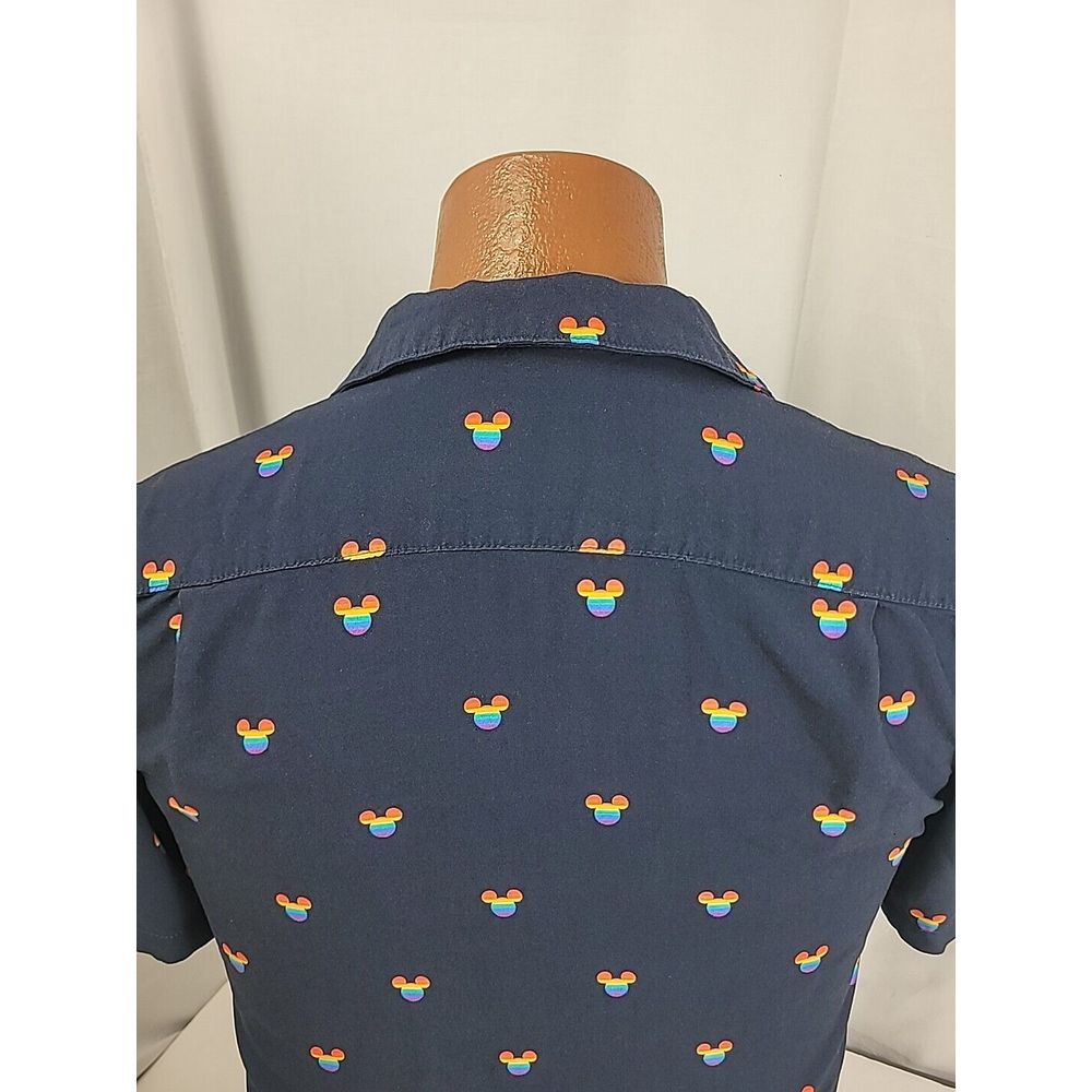 Disney Button Shirt Men's XL‎ Mickey Mouse Pride Rainbow - Picture 6 of 10